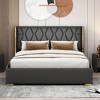 Queen/Full Size Upholstered Platform Bed Frame with Metal Strips Decor 4Q -ModernLuxe - 2 of 4