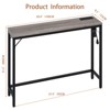 Console Table with Power Outlet, 39.4" Narrow Sofa Table with USB Ports Industrial Entryway Table - 2 of 4