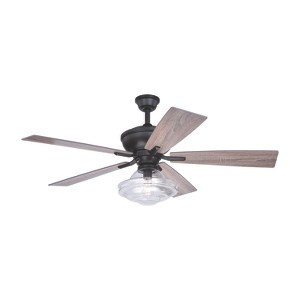 VAXCEL Huntley 52-in. Farmhouse Indoor Ceiling Fan with Schoolhouse LED Light Kit and Remote - 1 of 4