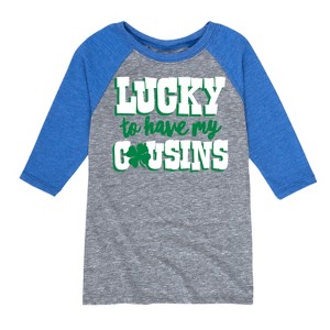 Boys' - Instant Message - St. Patrick's Day Lucky to Have My Cousins Raglan Graphic T-Shirt - 1 of 3