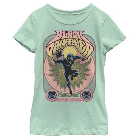 Girl's Marvel Black Panther Vintage 70's Poster Style T-Shirt - Mint - Large