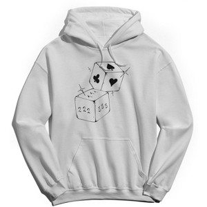 Rerun Island Men's Dice Symbols Long Sleeve Graphic Cotton Sweatshirt Hoodie - 1 of 4