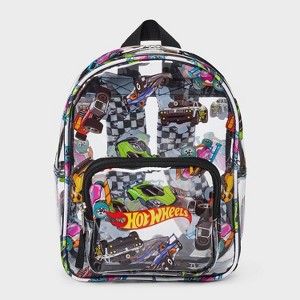 Toddler Hot Wheels Backpack - Black/White: Polyester Miniature with Zip Closure - 1 of 4