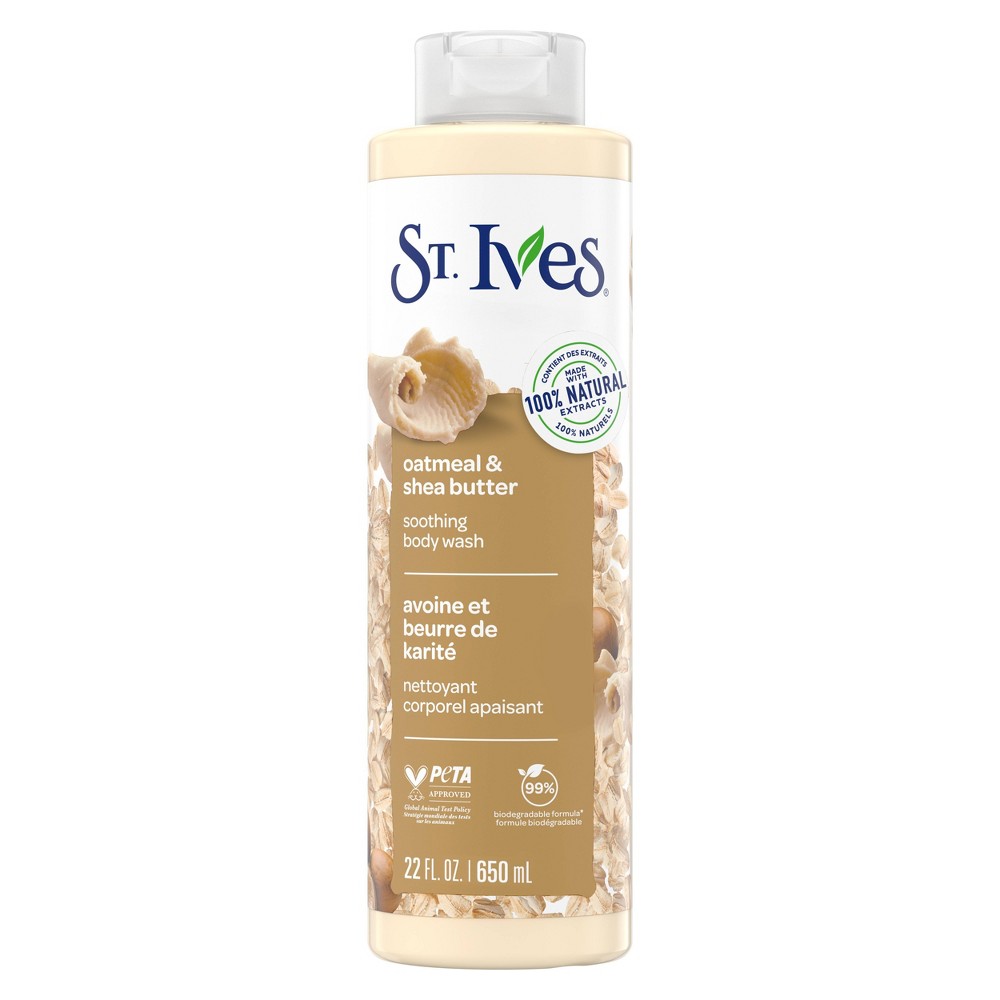 Photos - Shower Gel St Ives St. Ives Oatmeal & Shea Butter Plant-Based Body Wash Soap - 22 fl oz: Paraben-Free, Soothing, For All Skin Types, Hydrating 
