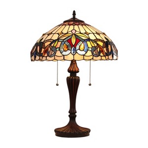 Chloe Lighting Serenity Victorian Tiffany-Style Dark Bronze 2 Light Table Lamp 16" Wide - 1 of 4