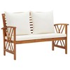 vidaXL 2 Piece Patio Lounge Set with Cushions Solid Acacia Wood - 4 of 4