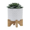 Okak Modern Pattern Planter with Saucer Decorative Plant Pots Ideal for Indoor Greenery Home Decor, Succulents and Small Plants - 4 of 4