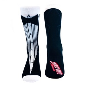 Crazy Dog T-Shirts Tuxedo Socks Funny Wedding Groomsman Casual Footwear (White) - Mens (7-12) - 1 of 4