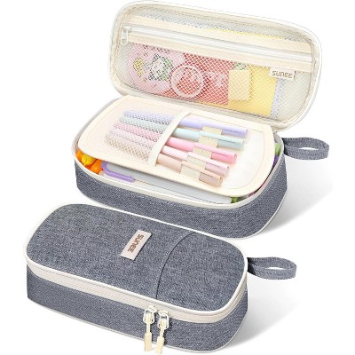 Paaaawaters Cute Pencil Case, Aesthetic Pen Pouch, Colored Large Pencil Bag with Zipper, Kawaii Stationery Storage and Organizer
