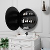 Wooakway 24 Inch Round Wall Mirror Black Metal Framed Circular Mirror for Bathroom Vanity, Living Room, Bedroom Decor - 2 of 4