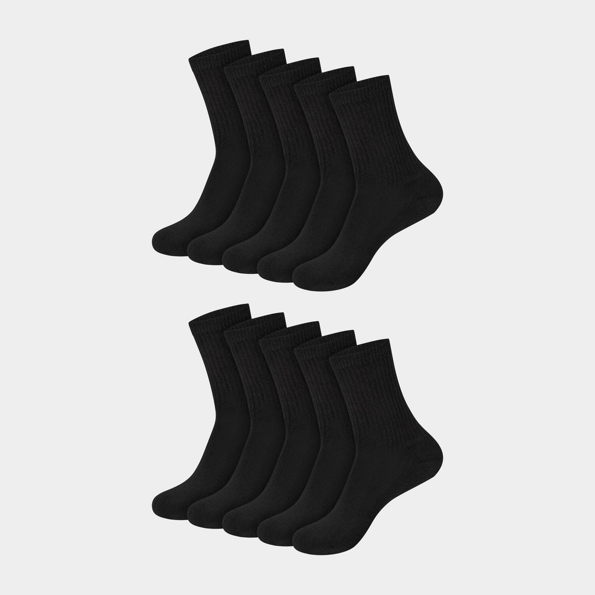 Hanes Women's Extended Size Cushioned 10pk Crew Socks - 8-12 - thumbnail 3