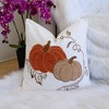 TopComfy Support Pillow Pumpkin Embroidered Cotton Throw Pillow for Autumn Harvest Decor, White, 17"*17"*10" - 2 of 4