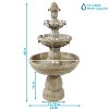 Sunnydaze 48"H Electric Fiberglass 3-Tier Outdoor Water Fountain - 3 of 4