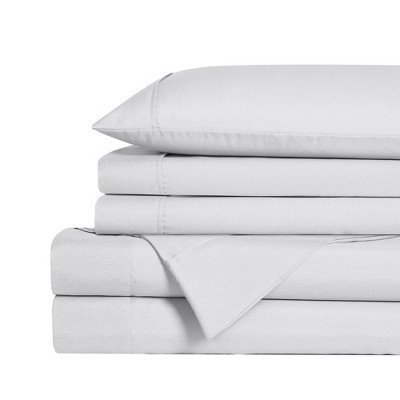 Twin Light Gray Bamboo Polyester Deep Pocket Sheet Set