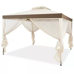 Costway 10’x 10’ 2-tier Canopy Gazebo Tent Outdoor Netting Picnic Party Sun Shade
