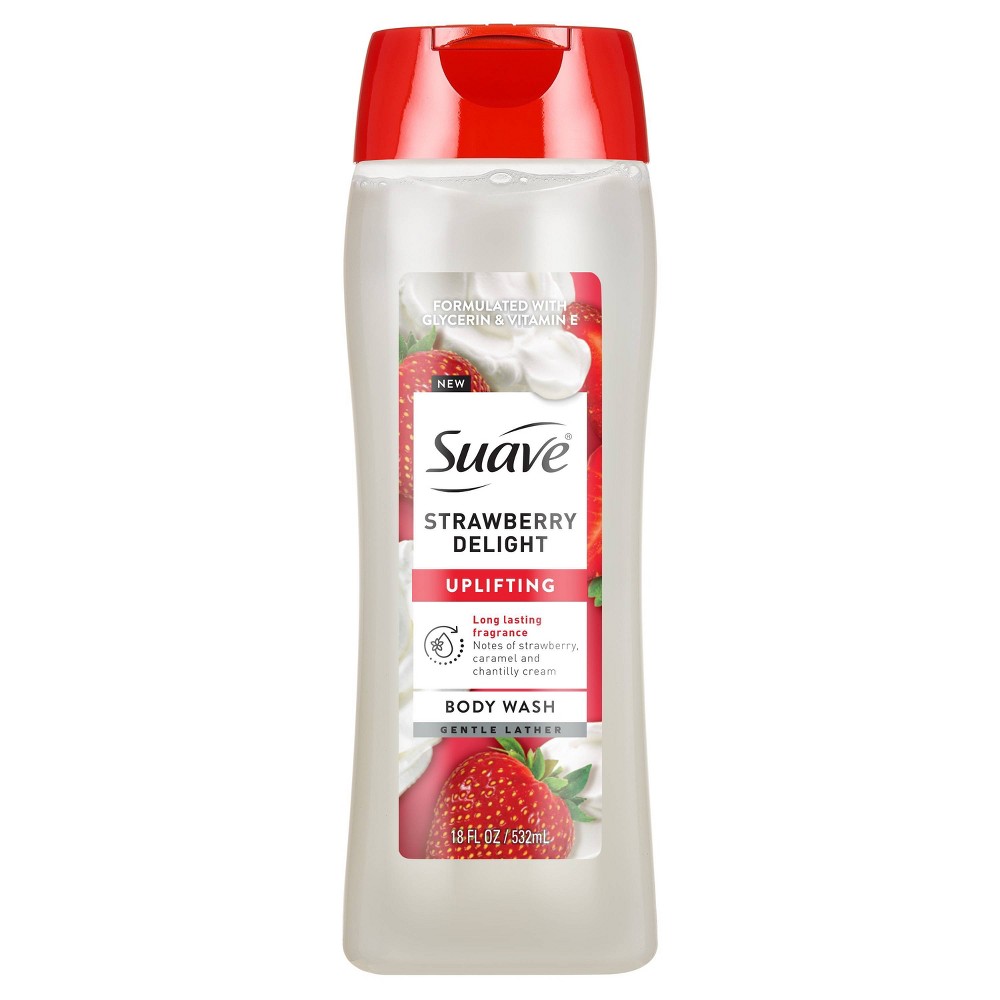 Photos - Shower Gel Suave Body Wash - Strawberry Delight - 18 fl oz: Deep Hydration, Whole Body, Normal Skin, Liquid