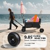 Fishing Cart Beach Cart Collapsible Wagon w/11'' All-Terrain Wheels for Sand, w/ Rod Holders,Umbrella Holder and Storage Pockets, 550lb Large Capacity - 4 of 4