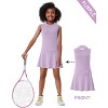 Girls Tennis Golf Outfit Sleeveless Tank Top and Skorts Set Sports Skirt Dress with Shorts 4-13Y - 4 of 4