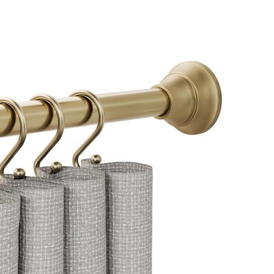 LunaLulinlk Rustproof 43” to 72” Adjustable Tension Decorative Shower Curtain Rod, Brass