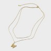 14K Gold Dipped Cubic Zirconia Duo Initial Multi-Strand Necklace - A New Day™ Gold - 2 of 4