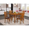 3-Piece Saddle Brown Finish Solid Wood Top - Dining Room Set - Seats 4 - 2 of 4