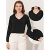 Allegra K Women's Chiffon V Neck Long Sleeve Work Blouse - image 2 of 4