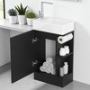 18.6-Inch Bathroom Vanity with Sink, Black MDF Cabinet with Door, Toilet Paper Holder,Freestanding Vanity with Ceramic Basin - 3 of 4