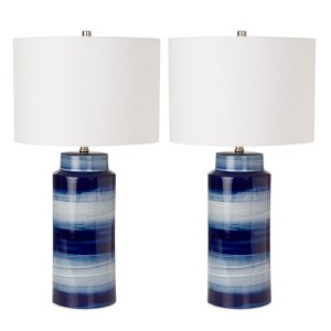 SEA WINDS 30" Navy Ceramic Table Lamp, sold as 2 pack - 1 of 4