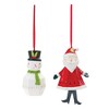 Santa and Snowman Ornament Set – Dolomite – 4.75–6 Inch Height, Indoor Holiday Decor, Set of 6 By Melrose - 2 of 4