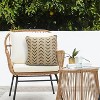 Outdoor Decor by Commonwealth Embroidered Raffia Outdoor Pillow Cover 18" x 18" Black (Cover Only) - 2 of 4