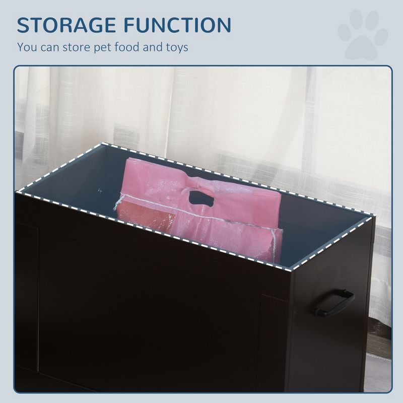 PawHut Raised Pet Feeding Storage Station with 2 Stainless Steel Bowls Base for Large Dogs and Other Large Pets, 5 of 7