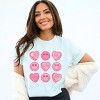 S.W.Smiley Sweethearts Chart Distressed - Women's Garment Dyed Graphic T-Shirt - 2 of 4