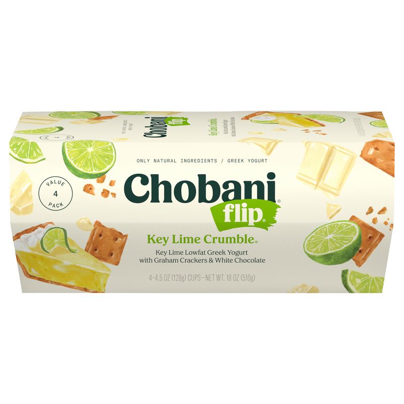 Chobani Flip Key Lime Crumble Low Fat Greek Yogurt - 4ct/4.5oz Cups, 1 of 12