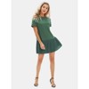 EXLURA Womens Summer Casual Short Sleeve Dress Crewneck Tshirt Dresses Pleated Aline Mini Dress 2025 Vacation Beach Sundress - 3 of 4