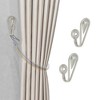 Unique Bargains Curtain Holdbacks Teardrop Hooks Zinc Alloy 2.56"x0.87" 1 Pair - 2 of 4