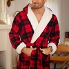 ADR Men's Robe, Warm Plush Hooded Bathrobe Man, Full Length Fleece Robe Man with Hood - 4 of 4