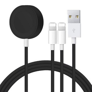 Link Magnetic Charger 3 in 1 USB Cable For Apple Watch & iPhone - Charges 2 iPhones and 1 Apple Watch At The Same Time! - 1 of 3