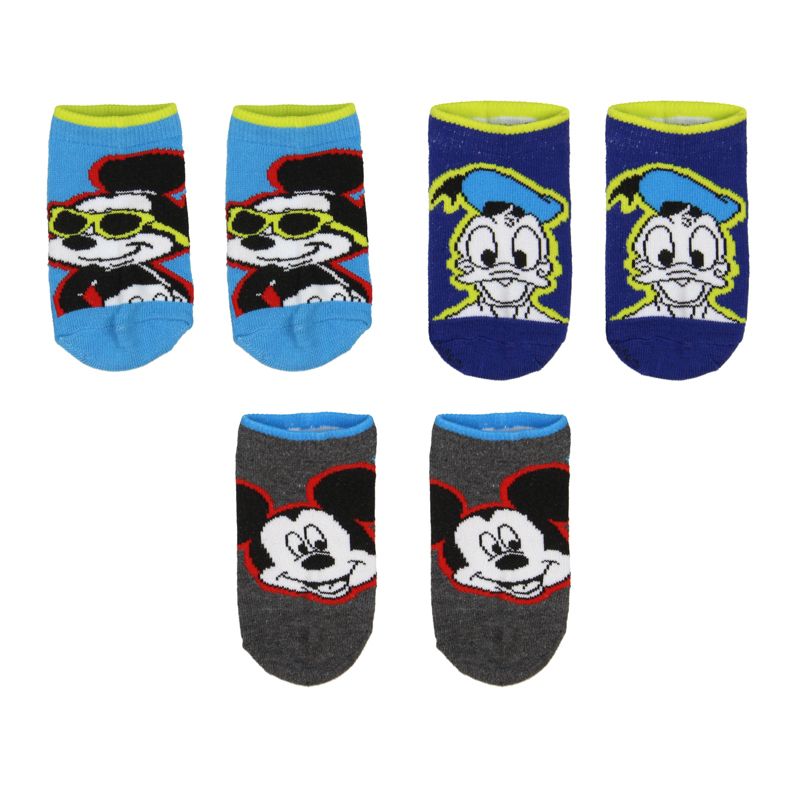 Disney Mickey Mouse And Friends Little Boys' Kids Ankle No Show Socks 5 Pairs Multicoloured, 3 of 5