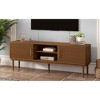 74.90" TV Stand with Vertical Striped Doors, Sideboard Cabinet with Solid Wood Legs, Sliding Door Design, and Versatile Functionality - 4 of 4