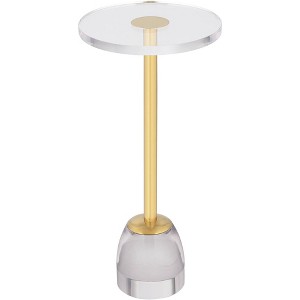 55 Downing Street Caldwell 11 3/4" Wide High Shining Gold Round Side Table - 1 of 4