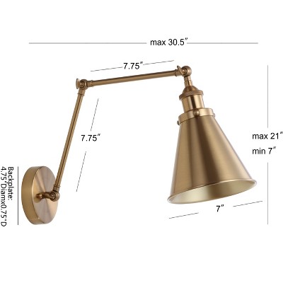 Brass Gold Adjustable Arm LED Wall Sconce