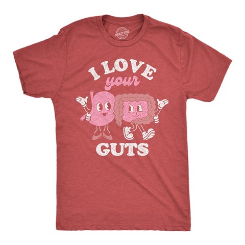 Мужские футболки Crazy Dog T-Shirts, Inc. Mens Funny T Shirts I Love Your Guts Valentines Day Graphic Tee for Men - Crazy Dog Men's T Shirt for Valentines Gift Red L