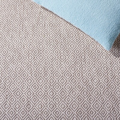 Beige and Gray Geometric Low Pile Indoor/Outdoor Area Rug