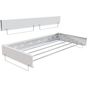 Wall Mounted Clothes Rack, Indoor Outdoor Folding Drying Rack, Retractable Towel Rack with Rod, for Laundry, Bathroom, Balcony - 1 of 4