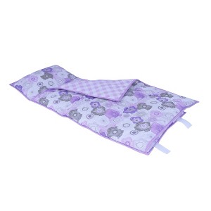 Bacati - Watercolors Floral Purple Gray Toddler Nap Mat - 1 of 4
