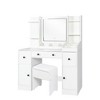 Okak Vanity Table with Lights, Vanity Desk with Mirror and Lights, Makeup Desk with Drawers - 4 of 4