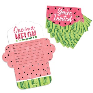 Big Dot of Happiness Sweet Watermelon - Fill-In Cards - Fruit Party Fold and Send Invitations - Set of 8 - 1 of 4