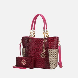 MKF Collection Merlina Faux Crocodile-Embossed Women’s Tote Bag & matching Wallet by Mia K - 1 of 4