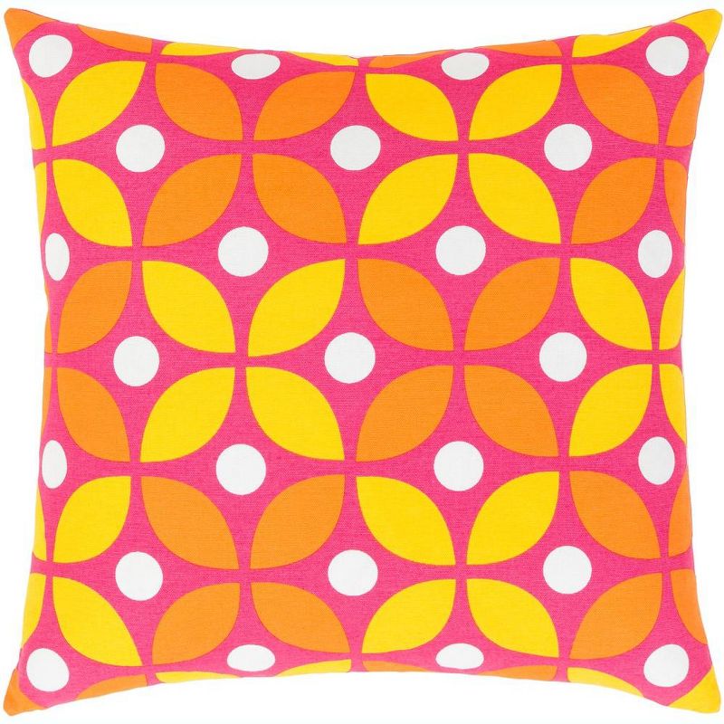 Mark & Day Zeldert 22"L x 22"W Square Pillow Cover Down Insert Modern Bright Pink Throw Pillow, 1 of 2
