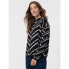 Jones New York Mock Neck Chevron Jacquard Sweater - 2 of 3